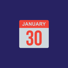calendar - January 30 icon illustration isolated vector sign symbol