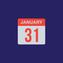 calendar - January 31 icon illustration isolated vector sign symbol