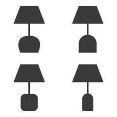 Table lamp icons vector background