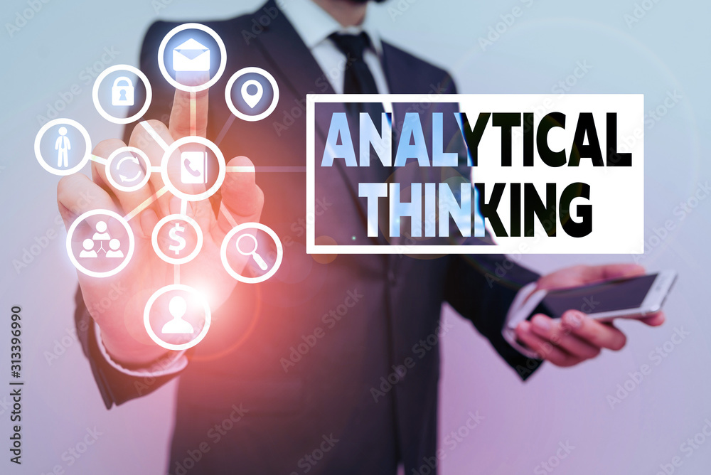Poster conceptual hand writing showing analytical thinking. concept meaning break down complex problems int