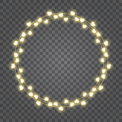 Shiny hearts light bulbs isolated on transparency background easy replace backdrop design element