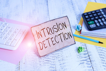Text sign showing Intrusion Detection. Business photo showcasing monitors a network or systems for...