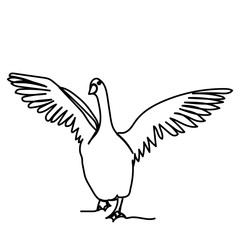 goose continuous line drawing, minimal design