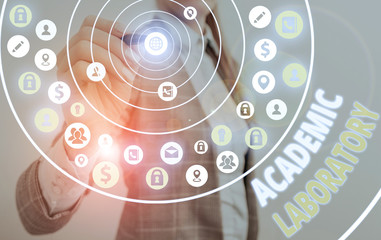 Word writing text Academic Laboratory. Business photo showcasing where students can go to receive academic support