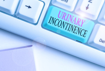 Conceptual hand writing showing Urinary Incontinence. Concept meaning uncontrolled leakage of urine...