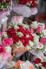  Alamy Multi Colored Roses Bouquets In Market Stall