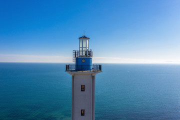 Fototapeta na wymiar Closeup of lighthouse in Aheloy city in Bulgaria