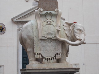 Bernini Elephant Sculpture, Santa Maria Sopra Minerva, Roma. - obrazy, fototapety, plakaty