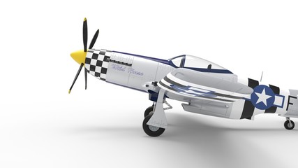 3d rendering of a world war two airplane isolated in white studio background.