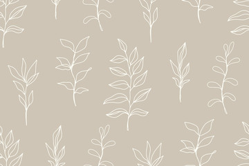 Floral vintage seamless pattern with foliage