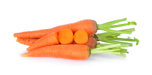 fresh carrots isolate on white background