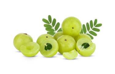 Indian gooseberry isolated on white background