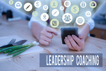 Conceptual hand writing showing Leadership Coaching. Concept meaning individualized process that...