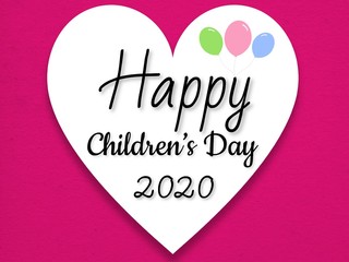 Happy Children’s Day 2020 Letters in a heart
