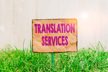 Handwriting text writing Translation Services. Conceptual photo organization that provide showing...