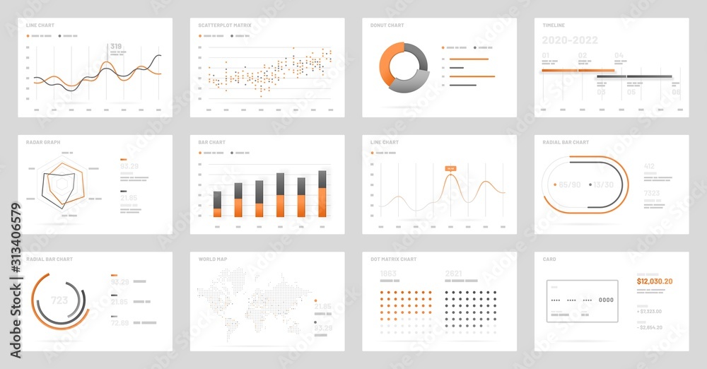Poster big set of infographic tools. use in presentation templates, mobile app and corporate report. dashbo