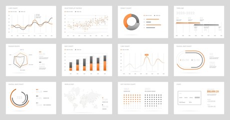 Big set of infographic tools. Use in presentation templates, mobile app and corporate report. Dashboard UI with big data visualization.
