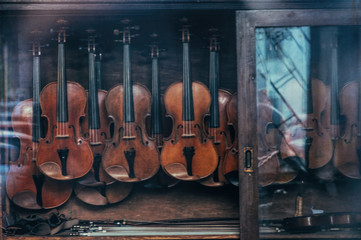 Old musical instruments - violins and cello