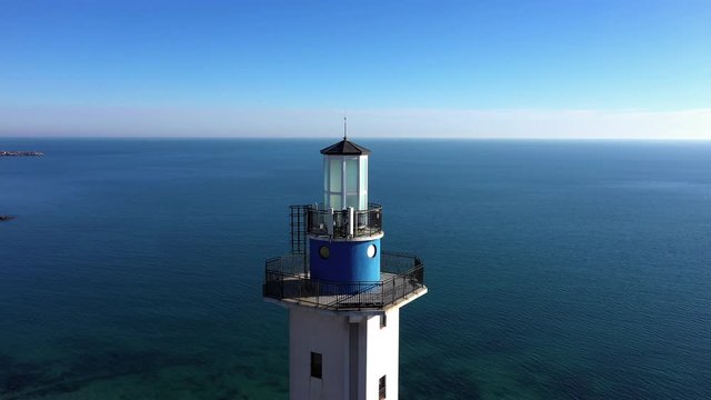 Closeup of  lighthouse in Aheloy city in Bulgaria