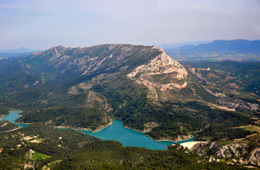 Fototapeta na wymiar Aerial view of the Sainte Victoire mountain in the south of France