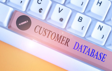 Conceptual hand writing showing Customer Database. Concept meaning uptodate on customer information...