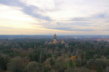 Panoramic view of Leipzig/Germany from the Battle of nations monument