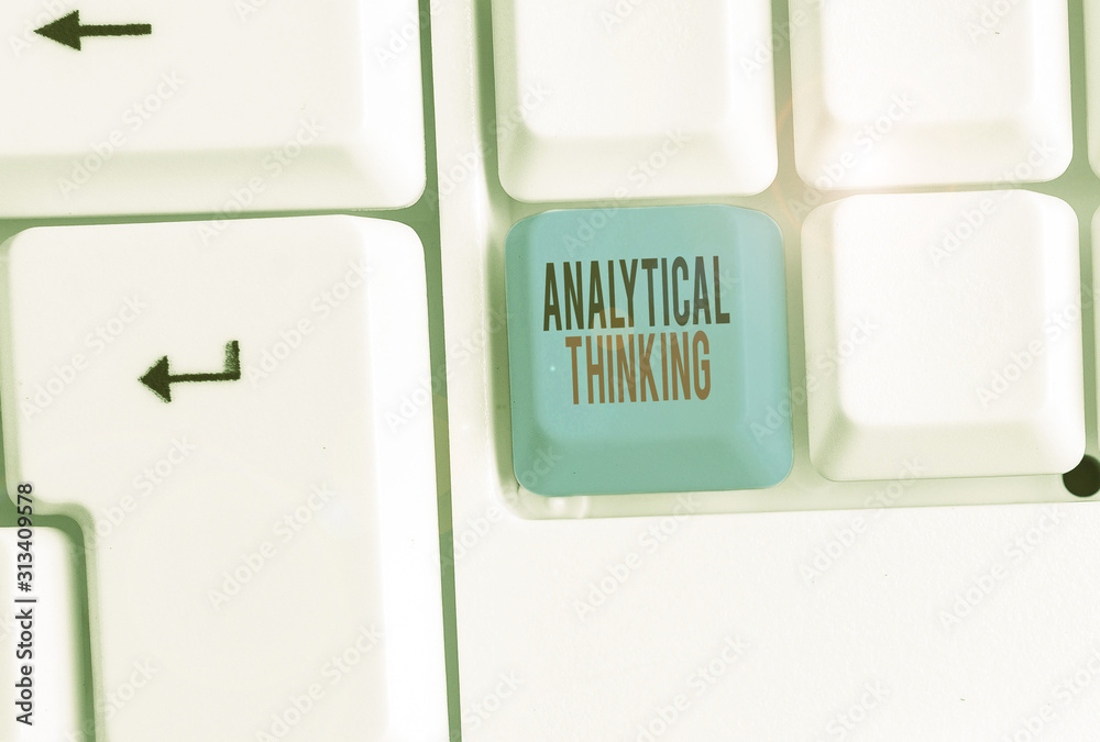 Poster writing note showing analytical thinking. business concept for break down complex problems into simp