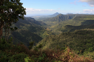 Fototapeta premium Spectacular view from a viewing point, overlooking the Black River Gorges National Park, Mauritius, towards the north