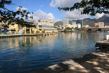 Urban skyline of Port Louis, Mauritius