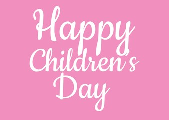 Happy children’s day, text design. Typography poster