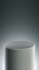 Elegant Round Blank product stand. Platform for design. Pedestal for display. Futuristic concept background. 3D rendering