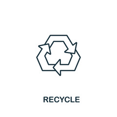 Recycle icon from clean energy collection. Simple line element Recycle symbol for templates, web design and infographics