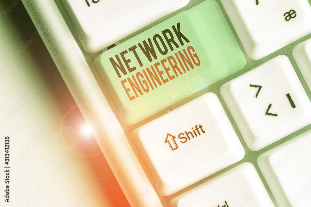 Poster conceptual hand writing showing network engineering. concept meaning field concerned with internetwo