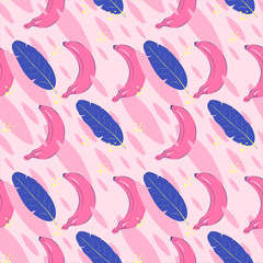 Fototapeta na wymiar Vector banana pattern with abstract figures