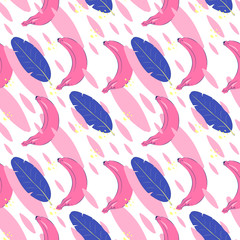 Fototapeta na wymiar Vector banana pattern with abstract figures
