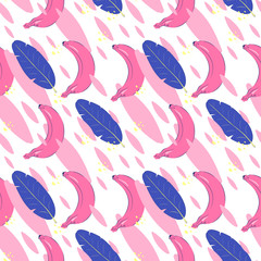 Vector banana pattern with abstract figures