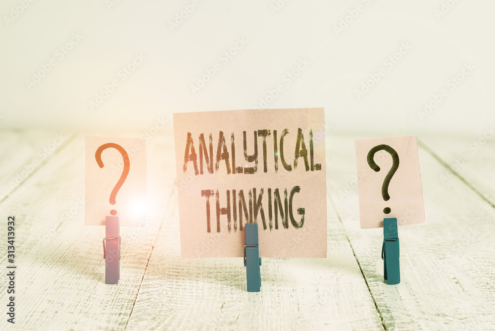 Poster text sign showing analytical thinking. business photo showcasing break down complex problems into si