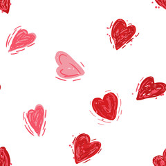 Seamless pattern with hearts. Valentines day background