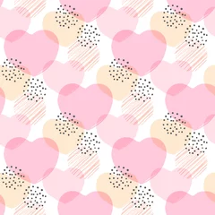 Muurstickers Abstract hearts pattern. Use for textiles, paper, greeting cards and other graphic products. © EcodoDesign