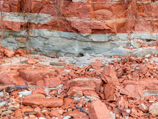 colored abstract picture with red and white clay texture