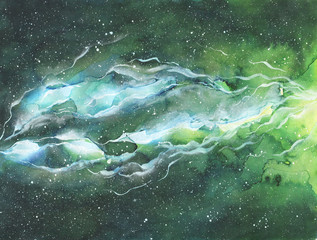 Space milky-way star texture watercolor brush art instagram  modern  social media 