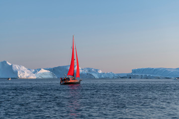 Fototapeta premium Beautiful landscape with large icebergs&nbsp;