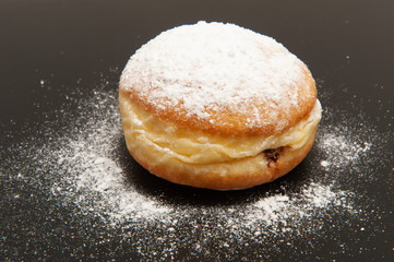 donut on a black background
