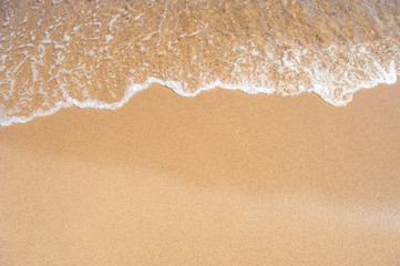 Background with a sea wave in the sand