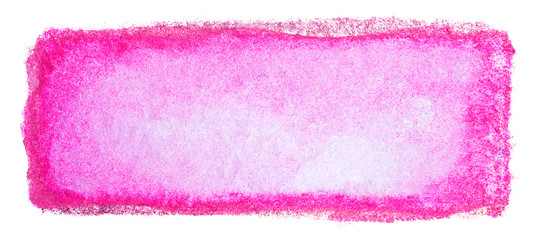 rectangle watercolor, spot red magenta with saturated edges and a bright middle. on white background isolated template