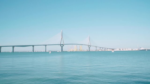 Constitution Bridge, or La Pepa, stretching across Bay of Cadiz, Spain