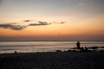 Fototapeta na wymiar Beach at Koh Lanta, Thailand after the sunset