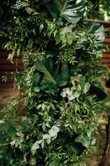 beautiful green leaves for wedding decoration