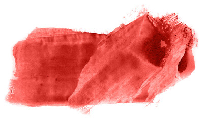 Abstract watercolor background hand-drawn on paper. Volumetric smoke elements. Red color. For design, web, card, text, decoration, surfaces.