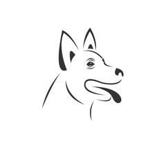 Vector image of an Dog black and white. design style. animal. art. symbol. logo. Illustrator. on white background. Mammals